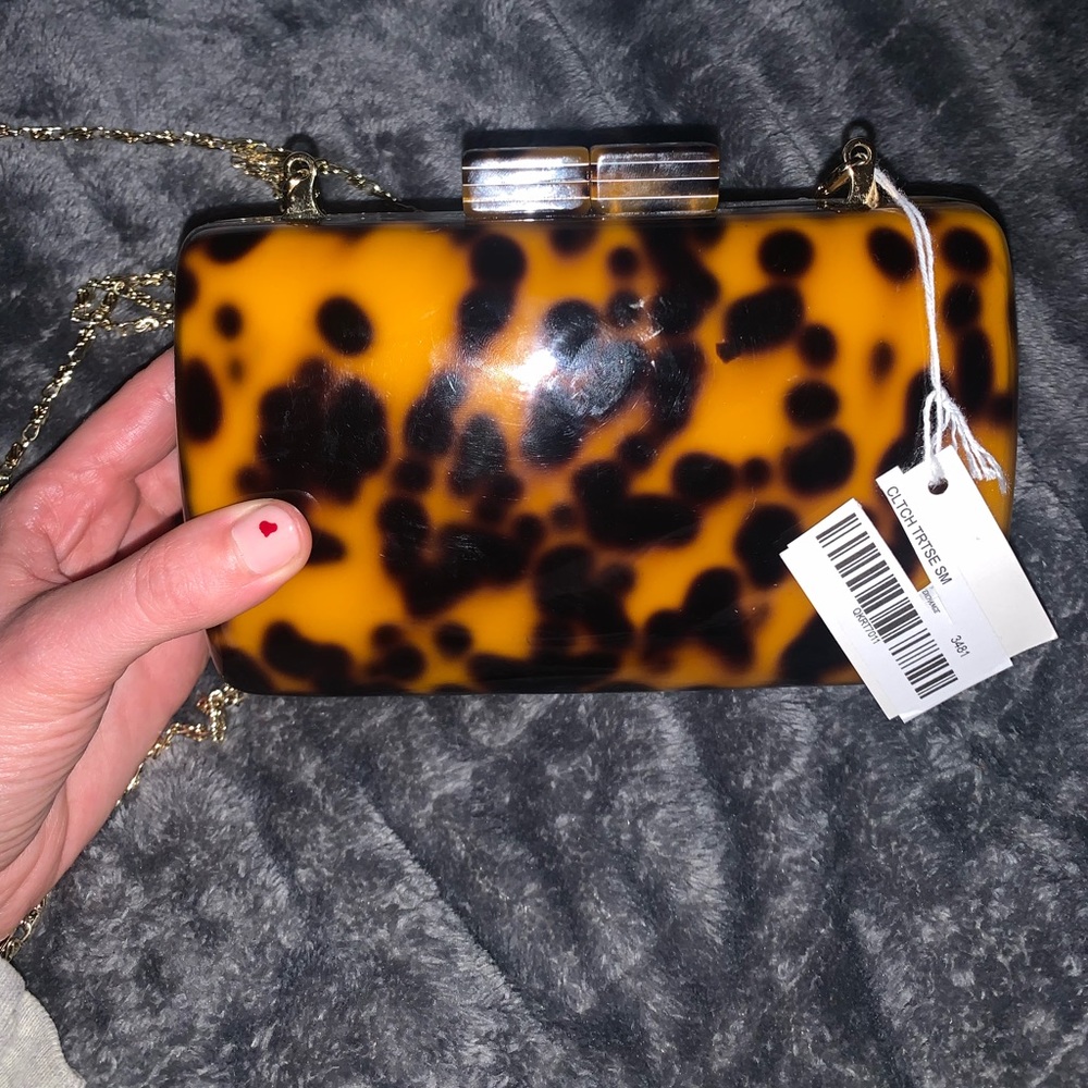 Sea Lily Acrylic tortoise shoulder bag/clutch